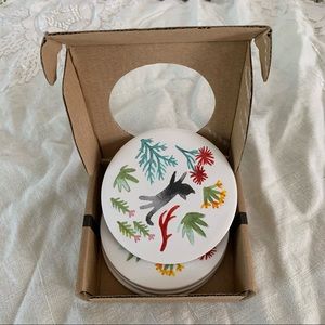 Danica Studio Stoneware Cat + Plant Coasters